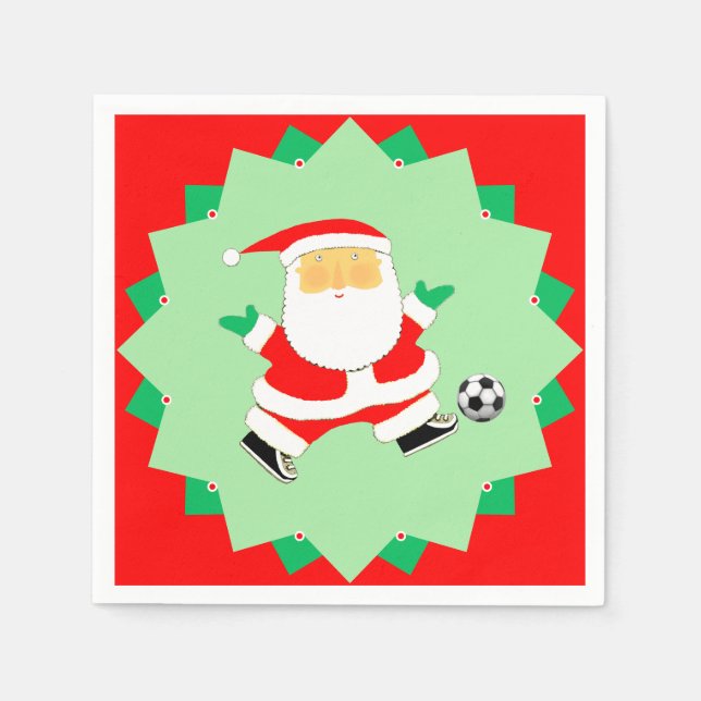 Guardanapo De Papel Festa de Natal de Futebol (Frente)