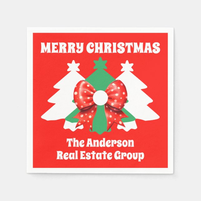 Guardanapo De Papel Festa de Natal de Negócios Moderna Editável (Frente)