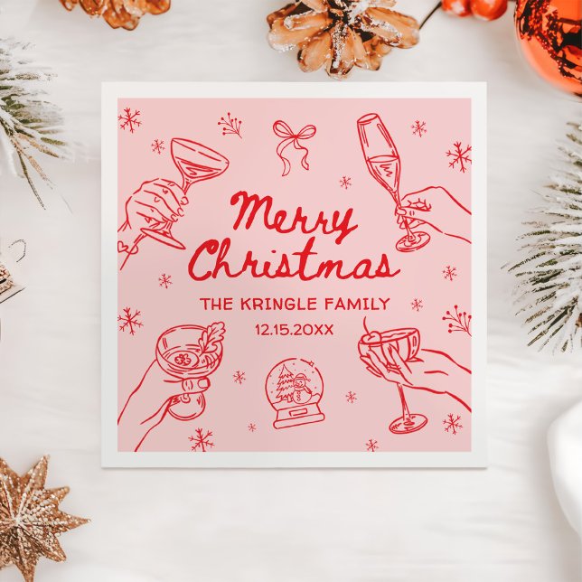 Guardanapo De Papel Festa de Natal Desenhada à Mão Caprichosa (Criador carregado)