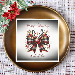 Guardanapo De Papel Festa de Natal do Arco na moda Xadrez