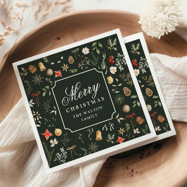 Guardanapo De Papel Festa de Natal Festivo do Botânico de inverno