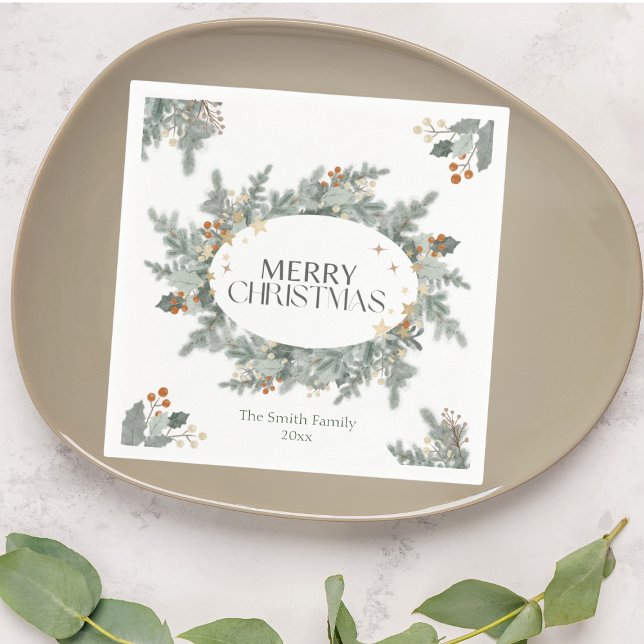 Guardanapo De Papel Festa de Natal Holiday Greenery (Criador carregado)