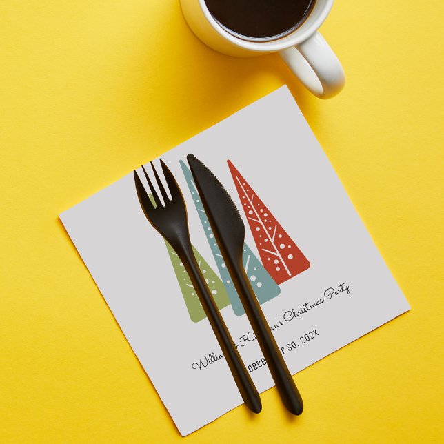 Guardanapo De Papel Festa de Natal Personalizada das Árvores Modernas  (Criador carregado)