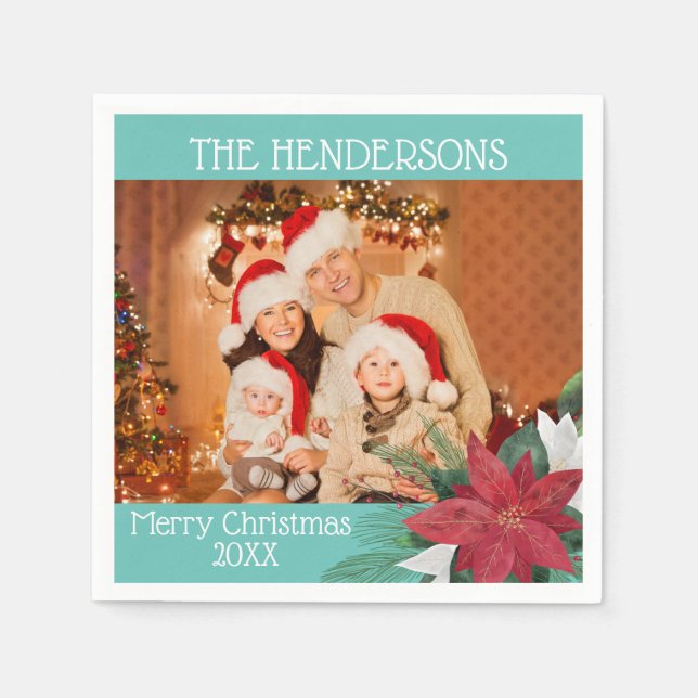 Guardanapo De Papel Festa de Natal Poinsettia Napkins (Frente)