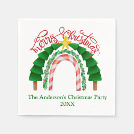 Guardanapo De Papel Festa de Natal Rainbow Red Green