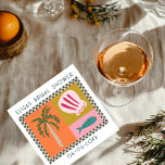 Guardanapo De Papel Festa de Noite à Beira-Mar Chá de Noiva Moderno Fo<br><div class="desc">Lindíssimo guardanapo perfeito para um chá de noiva! Arte feita à mão para você! Perfeito para um chá de noiva à beira-mar,  despedida de solteira,  festa de noivado ou aniversário.</div>