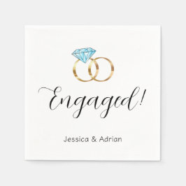 Guardanapo De Papel Festa de noivado de Anéis de Casamento Envolvidos 