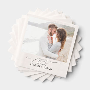 Guardanapo De Papel Festa de noivado de Fotografias de Script Moderno 