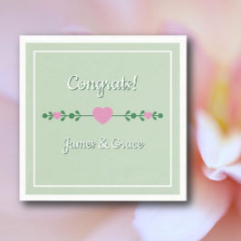 Guardanapo De Papel Festa de noivado personalizada com corações!