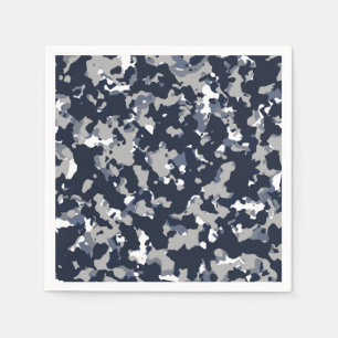 Guardanapo De Papel Festa de Padrão Camuflado Azul Cinza Branco