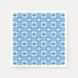 Guardanapo De Papel Festa de Piquenique com Xadrez Azul e Impressões d