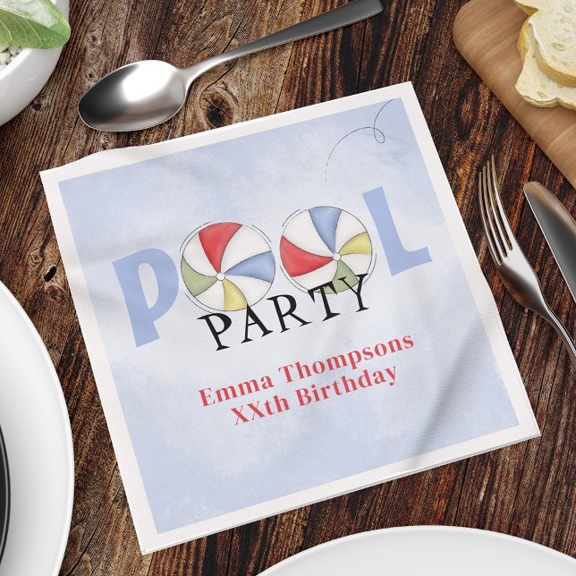 Guardanapo De Papel Festa de Piscina de aniversário Festa de verão Fes (Criador carregado)