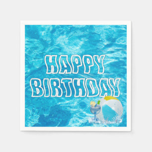 Guardanapo De Papel Festa de Piscina de aniversário - Napkins