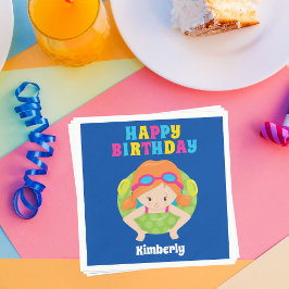 Guardanapo De Papel Festa de Piscina Personalizada da Natação Vermelha