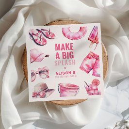 Guardanapo De Papel Festa de Piscina Rosa bonito Festa de Verão Menina