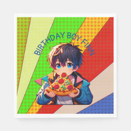 Guardanapo De Papel Festa de Pizza de Anime Boy Personalizada
