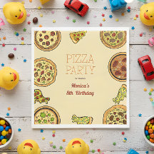 Festa de pizza de cartoon