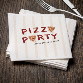 Guardanapo De Papel Festa de Pizza Infantil Listrada de Aniversário