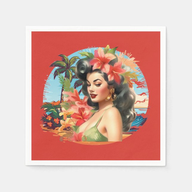 Guardanapo De Papel Festa de praia de senhora safada (Frente)