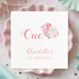 Guardanapo De Papel Festa de primeiro aniversario da Borboleta de Aqua