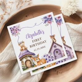 Guardanapo De Papel Festa de primeiro aniversario de Animais da Flores