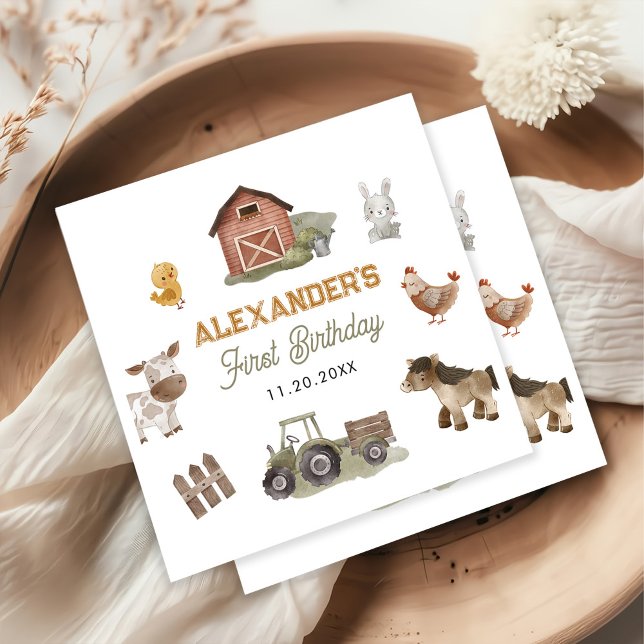 Guardanapo De Papel Festa de primeiro aniversario de Animais de Explor (Criador carregado)