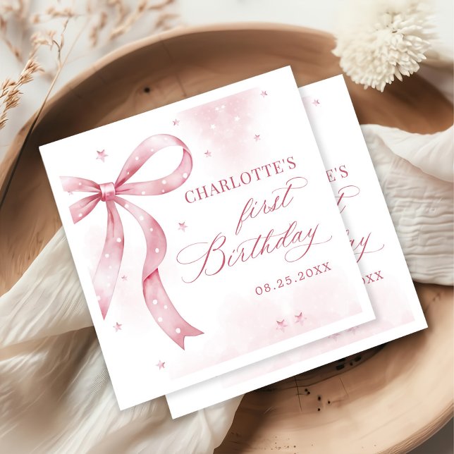 Guardanapo De Papel Festa de primeiro aniversario de Arco rosa (Criador carregado)