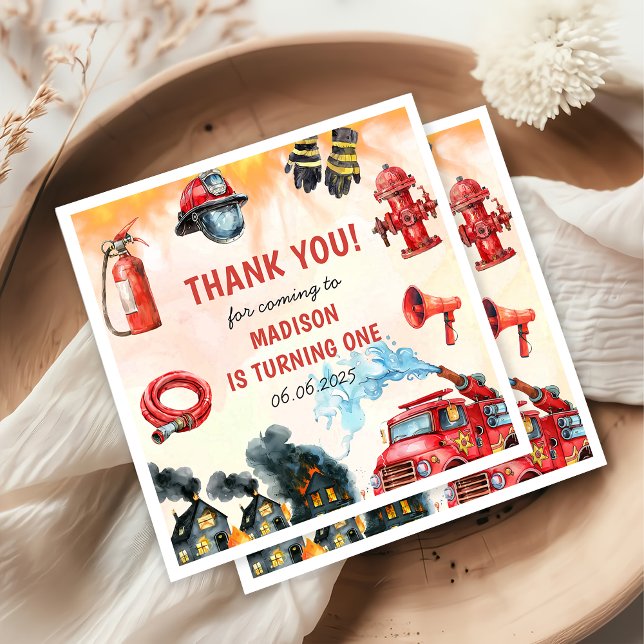 Guardanapo De Papel Festa de primeiro aniversario de Bombeiros de Cami (Criador carregado)