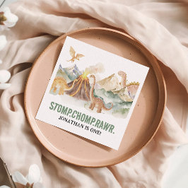 Guardanapo De Papel Festa de primeiro aniversario de Dinossauro do Sto