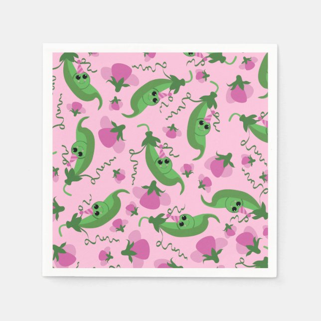 Guardanapo De Papel Festa de primeiro aniversario de Ervilha doce (Frente)