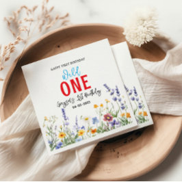 Guardanapo De Papel Festa de primeiro aniversario de Flores Selvagens