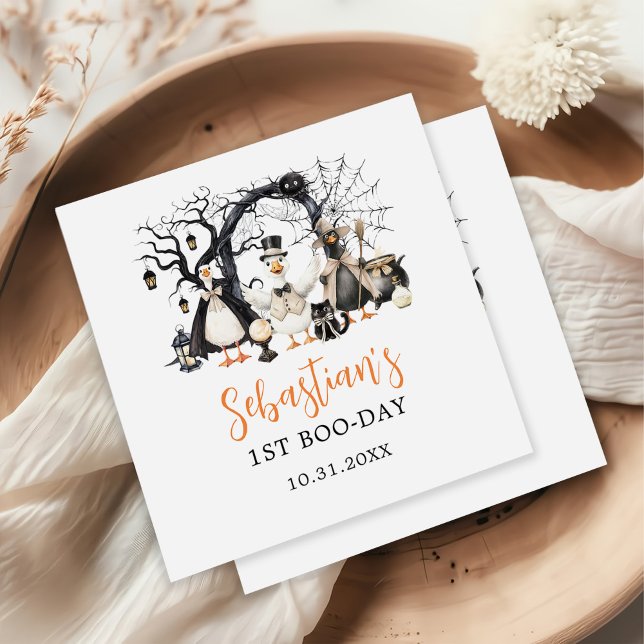 Guardanapo De Papel Festa de primeiro aniversario de Ganso Spooky no H (Criador carregado)