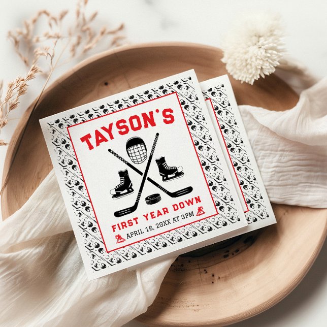 Guardanapo De Papel Festa de primeiro aniversario de Hóquei no Jogo (Criador carregado)