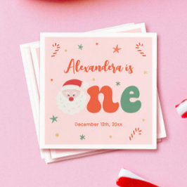 Guardanapo De Papel Festa de primeiro aniversario de Natal rosa