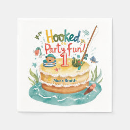 Guardanapo De Papel Festa de primeiro aniversario de pesca com decoraç
