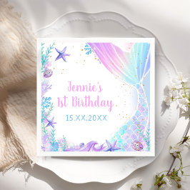 Guardanapo De Papel Festa de primeiro aniversario de Sereia