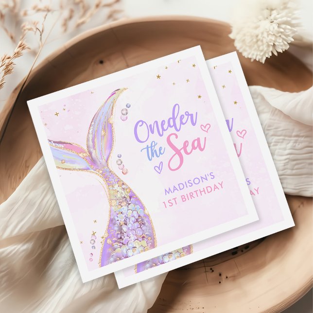 Guardanapo De Papel Festa de primeiro aniversario de Sereia (Criador carregado)