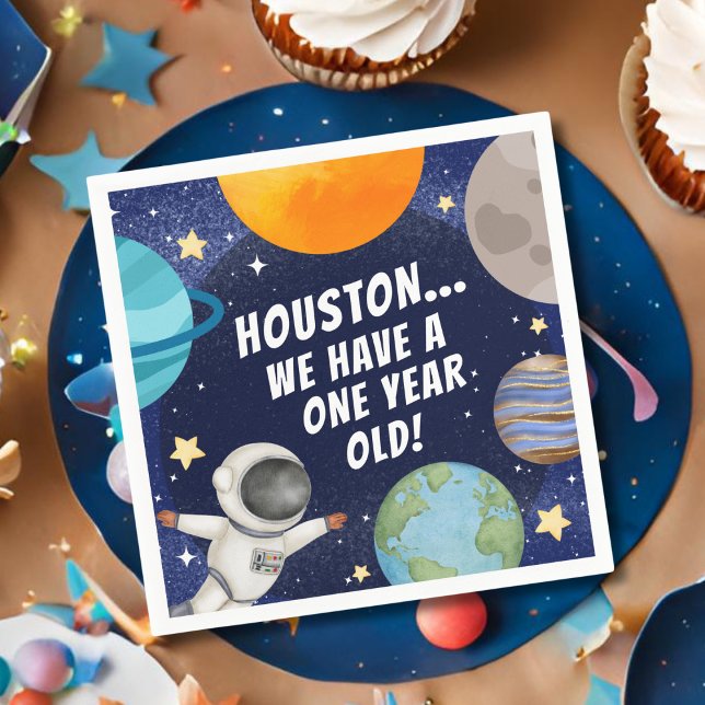 Guardanapo De Papel Festa de primeiro aniversario do Espaço Exterior M (Criador carregado)
