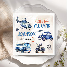 Guardanapo De Papel Festa de primeiro aniversario do Garoto Policial