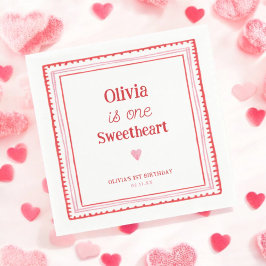 Guardanapo De Papel Festa de primeiro aniversario do Little Swetheart