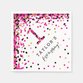 Guardanapo De Papel Festa de primeiro aniversario Rosa Confetti Napkin