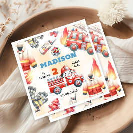 Guardanapo De Papel Festa de segundo aniversário de Bombeiros de Camin