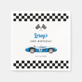 Guardanapo De Papel Festa de segundo aniversário do Vintage Blue Race 