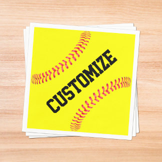 Guardanapo De Papel Festa de Softball em Aperto/Guardanapos Personaliz