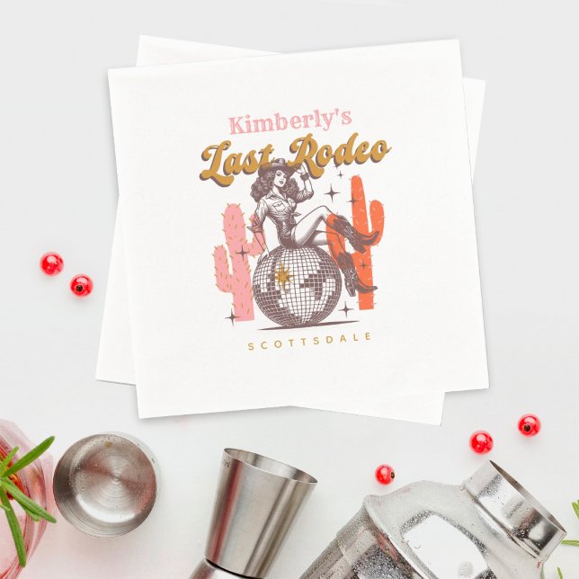 Guardanapo De Papel Festa de solteira Ocidental do Último Rodeio (Criador carregado)