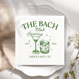 Guardanapo De Papel Festa de solteira Verde de Coquetéis Retro