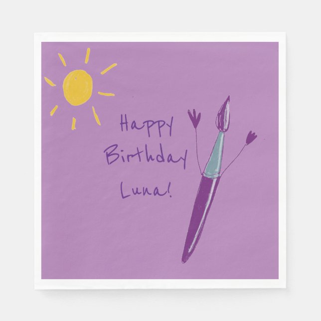 Guardanapo De Papel Festa de Trabalho de arte do Seu Filho (Frente)