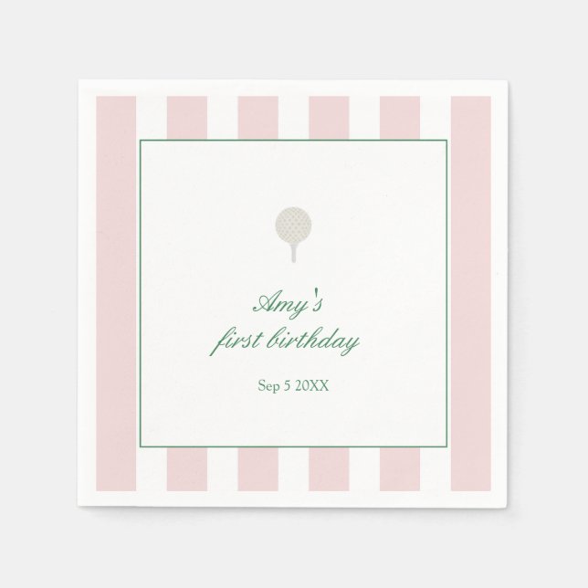 Guardanapo De Papel Festa de vamos, Festa de Golfe Rosa, Napkins (Frente)