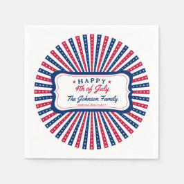 Guardanapo De Papel Festa de Verão da Família Americana Personalizada 