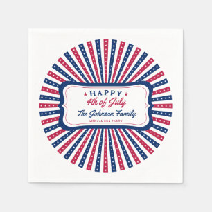 Guardanapo De Papel Festa de Verão da Família Americana Personalizada